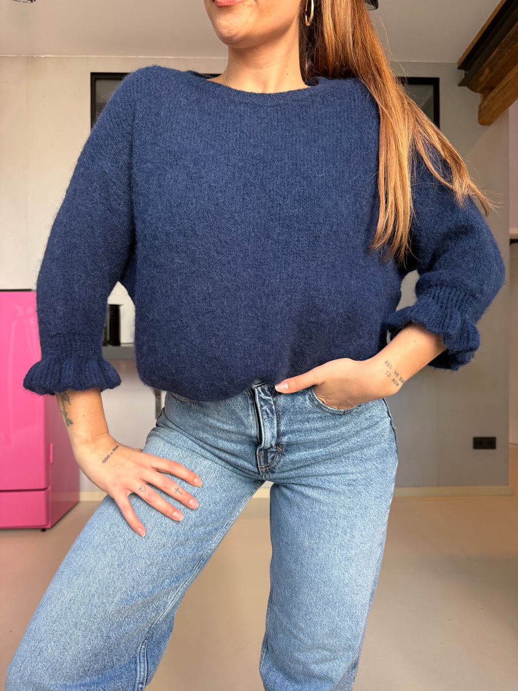 Pullover Ruffle NAVY
