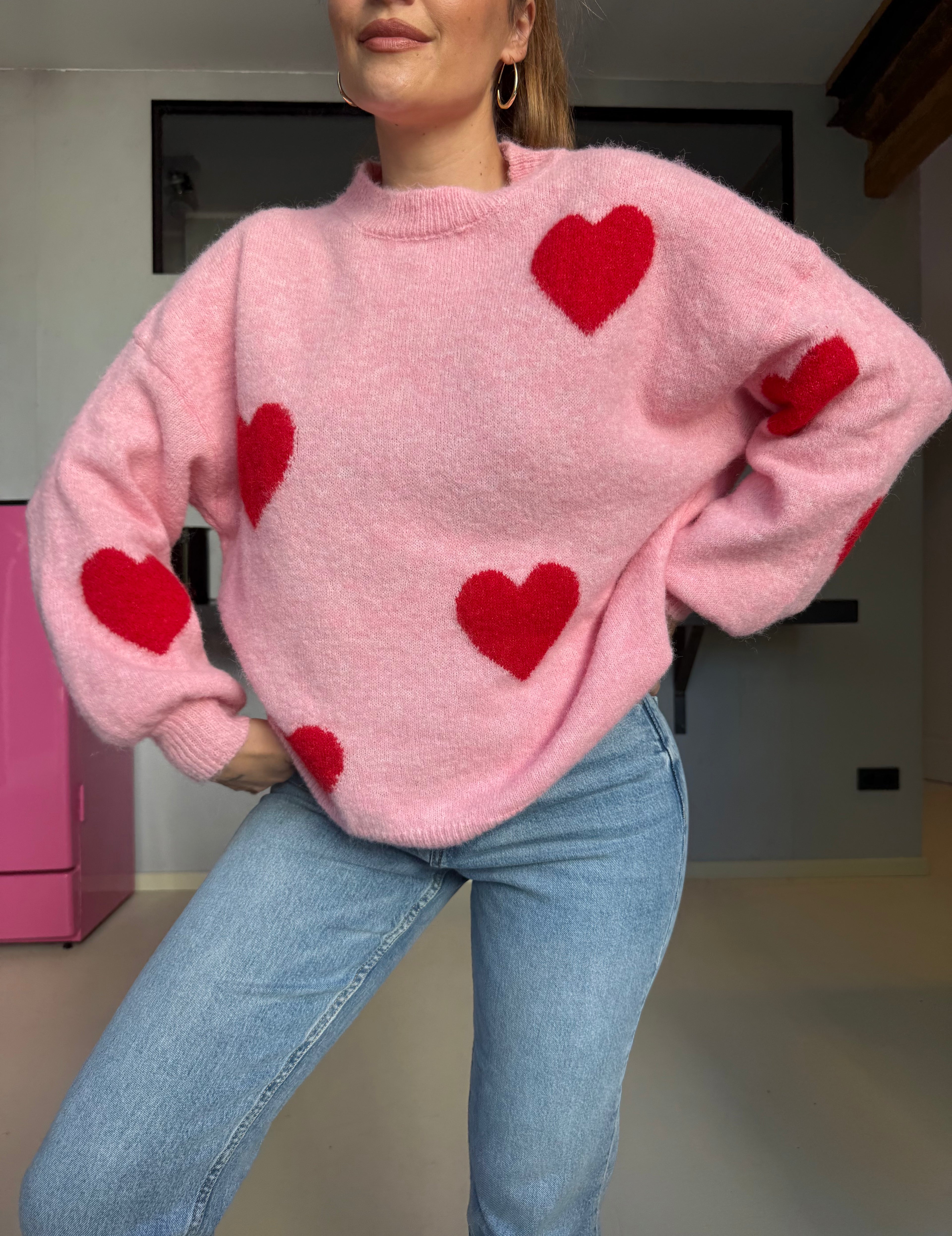 Cozy Heart Knit Pullover