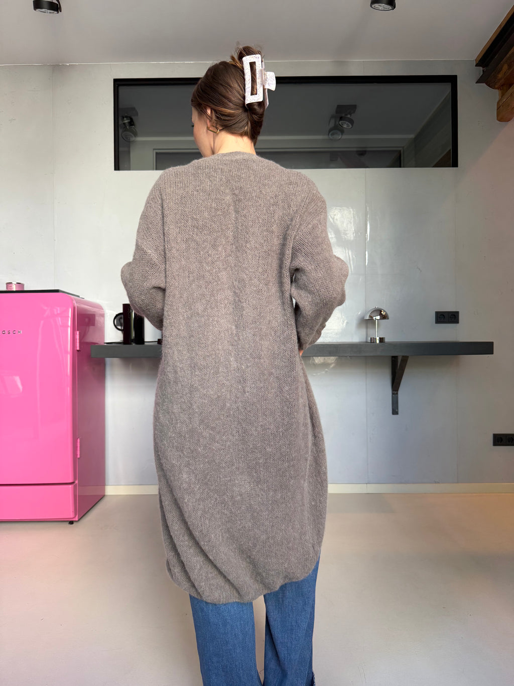 Cozy Long Cardigan Taupe